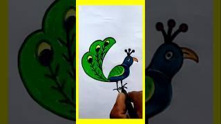 How to draw a peacock using number 6 (six) for beginners #bird #peacock #easily #youtube #trend