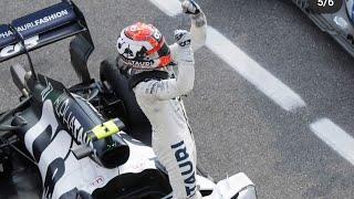 Alfa Tauri - Pierre Gasly celebrating with his team after finishing p1 in Italian GP