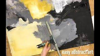 abstract art with simple tools, only three colors, beginners