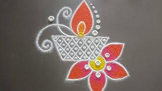 daily use rangoli || diwali rangoli || rangoli kolam || rangolidesign || muggulu || freehand rangoli