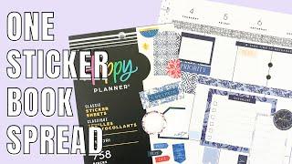 Plan With Me | One Sticker Book Spread | Shibori Happy Planner Sticker Book | Classic Spread