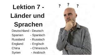 Deutschkurs A1.1 Lektion 7 -Länder/Sprachen/Nationalitäten-