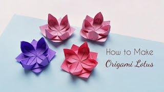 How to Make a Simple Origami  Lotus Flower in 4 Minutes - Origami Folding Instructions