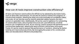 AI Tools for Construction Site Efficiency