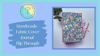 Handmade Memory Keeping Journal Flip Through | Country Flowers Fabric Cover | Cornflower Lane | ad