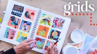 Grid Art Journaling Using Simple Abstract Shapes