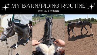 GROOM, TACK UP & RIDE WITH ME // GoPro Edition!