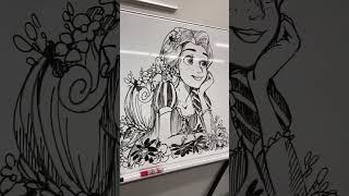 Anime art handmade on whiteboard 