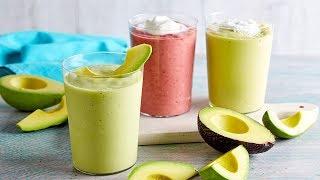 Three Smoothie recipes made with Avocados