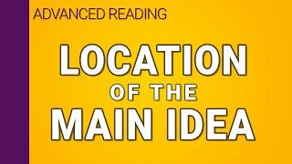 Location of the main idea sentence