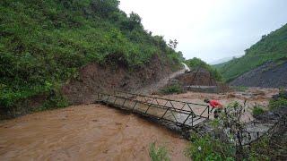 Cầu Chống Cáng Dào(T28)| Cơn lũ thứ 2 to tí trôi cầu tạm sợ thật - Đào móng Mố 2 quá sâu chưa đến đá