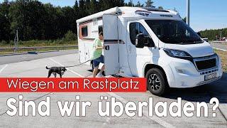 Sind wir überladen‍Wiegen am Rastplatz Zuladung beim Wohnmobil mit 3,5t ️Weinsberg Pepper