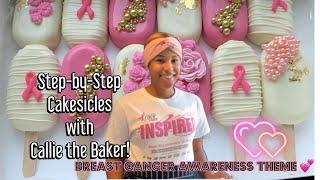 Step-by-Step Cakesicles: Breast Cancer Awareness Theme