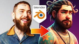 Turn ANYONE Into a Modern Pixar / Disney Style 3D Character ! w/ Blender