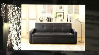 Homelegance 4838 Convertible Adjustable Sofa Bed Black Bi-Cast Vinyl