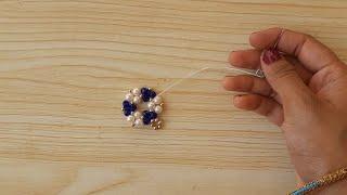 very easy and attractive pearl & crystal earring design for brginners | Diy pearl & crystal earring