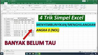 4 Cara Mudah Menghilangkan atau Menyembunyikan Angka 0 di Microsoft Excel