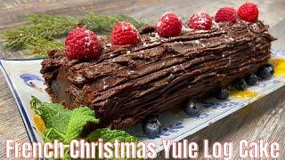 World Food Tour - French Christmas Yule Log Cake (Bûche de Noël) for Christmas