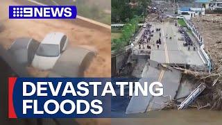 Parts of Spain again underwater weeks after devastating floods | 9 News Australia