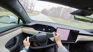 NEW Tesla Model S Plaid POV ASMR | Walkaround, Drag Strip Mode, Auto Pilot and Test Drive