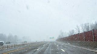 Traveling on I-271 North during a snow storm