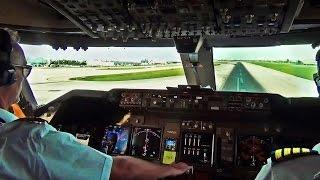 Boeing 747 Cockpit View - Take-Off from Miami Intl. (MIA)