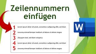 Zeilennummern in Word einfügen (Komplett, Seitenweise, Absatzweise)