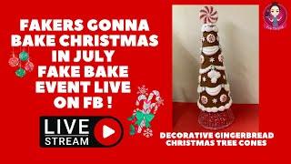 Let's Fake Bake Decorative Gingerbread Christmas Tree Cones - Christmas in July!