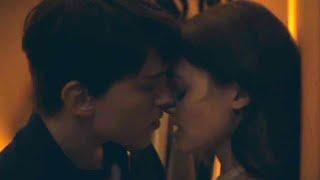 Emily and Nico walker (Tom Holland and Ciara Bravo) kissing scene - Cherry 2021