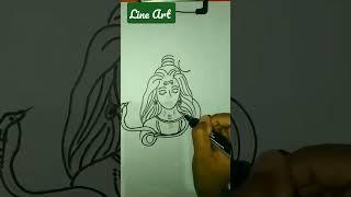 Lord Shankar ji ||line art||#shorts @chandni6343artcraft ️