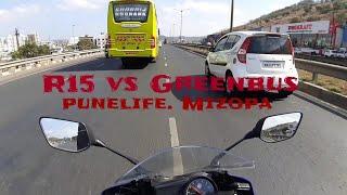 R15v1 VS GreenBus || Mumbai bypassRoad || Sunglass 100/-