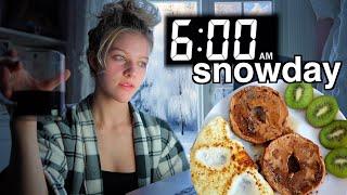 6:00am productive snowday vlog | morning, eats, leg day + work