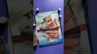 Old Ship Painting with Poster colour | Poster colour Panting | #shorts