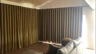 Electric Curtain Track with 80mm Wave Curtains - Made to Measure Wave Curtains - S Fold