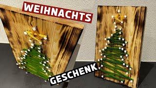 DIY Tannenbaum Nagelbild für Weihnachten | Weihnachtsgeschenk selber bauen