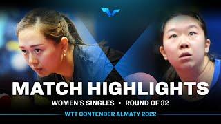 Yuan Wan vs Zauresh Akasheva | WS | WTT Contender Almaty 2022 (R32)