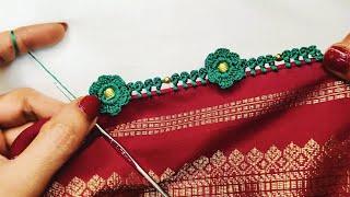 bridal saree kuchu #kroshakuchu #sareekuchu #bridal #unique saree kuchu // Nandana Creations //