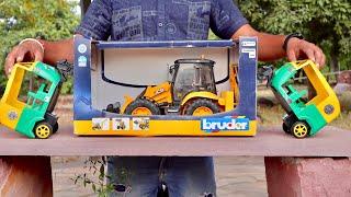 Unboxing Big RC Die JCB Backhoe Loader | Auto rickshaw Vehicle | Fun with Farming Equipment |