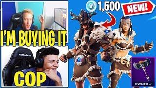 Tfue BUYS & Streamers React to *NEW* FYRA and JAEGER Skins!! (Battle Axe)