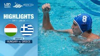 Hungary vs. Greece Highlights | Group B | European Water Polo Championships 2024