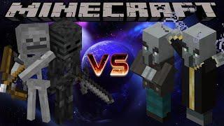 TEAM SKELETON VS TEAM ILLAGER - MINECRAFT 1.12.2 (MOB BATTLE)