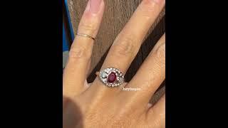 Vintage 4ctw Oval Cut Ruby Cocktail Ring