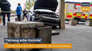 FULDA: "Fahrzeug außer Kontrolle": Unfallchaos auf dem Parkplatz der Kaiserwiesen