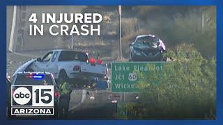 Four people hospitalized after crash on SR 74 near Old Lake Pleasant Road