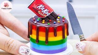 Beautiful Miniature Colorful Cake  Miniature Rainbow Chocolate Cake Decorating Ideas