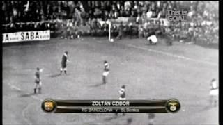 Goal! Zoltan Czibor. UEFA European Champions Clubs' Cup 1960/1961. Final. FC Barcelona - SL Benfica