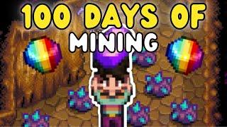 Playing 100 days of Stardew Valley ONLY mining! (movie)