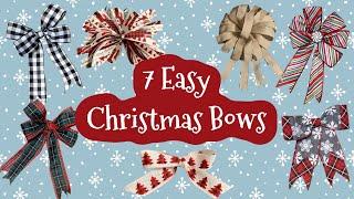 7 Easy Christmas Bows With No Bow Maker | How To Make An Easy Bow | How To Tie An Easy Bow