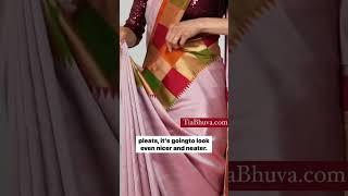 First Pleat Hack | saree draping tutorial | easy saree draping | saree draping for slim look #shorts