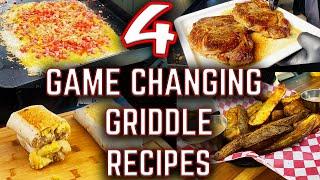 FOUR GRIDDLE RECIPES THAT WILL UP YOUR GRIDDLE GAME! 4 SIMPLE FLAT TOP GRIDDLE COOKS!